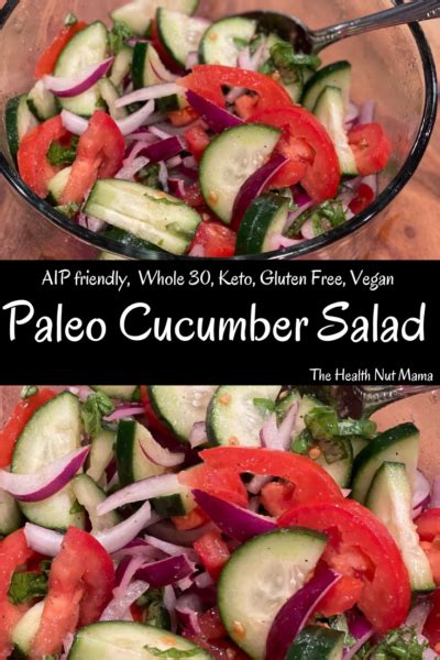 paleo cucumber salad the health nut mama