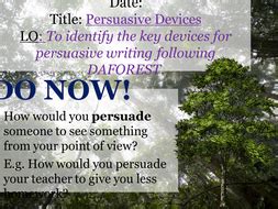persuasive devices daforest teaching resources