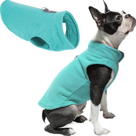 gooby fleece vest dog sweater turquoise large warm pullover fleece