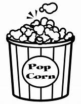 Popcorn Coloring Pages Corn Pop Clipart Movie Bowl Outline Printable Box Drawing Kernel Kids National Sheet Print Template Theater Color sketch template