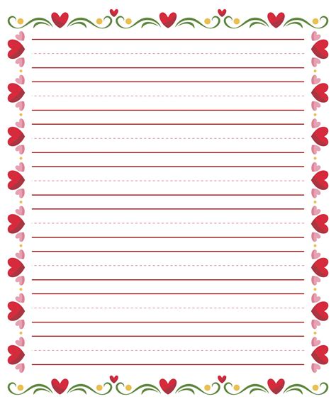 full size printable lined paper  border