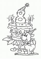 Birthday Coloring Pages Happy 8th Cake Kids Spongebob Printable Cards Holiday Mom sketch template