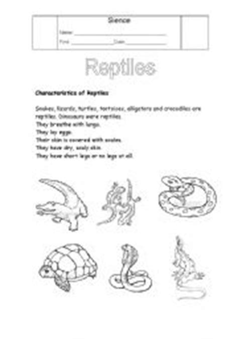 english worksheets reptiles