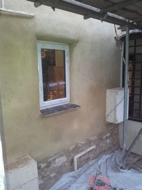 curved window reveal hydraulic lime render property design house exterior