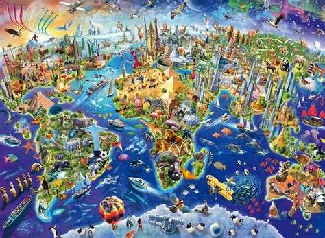 colorful world map  wooden puzzle  pieces ersion jigsaw puzzle white card adult childrens