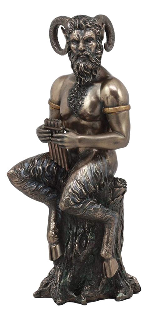 ebros greek god pan statue tall deity   wild pan playing