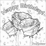 Birthday Coloring Happy Pages Mom Rose Printable Card Sketch Adult Roses Flower Clipart Flowers Sheets Drawing Boy Adults Print Boys sketch template