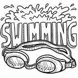 Swimming Skissar Goggles Nuoto Schizzo Mette Swimmer Includes Zwemmende Nieuwjaar Boxas Att sketch template