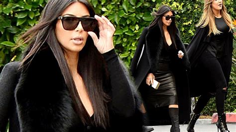 Kim And Khloe Kardashian Co Ordinate Wearing Ultra Stylish Black