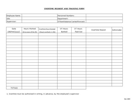 overtime request tracking form   create  overtime request
