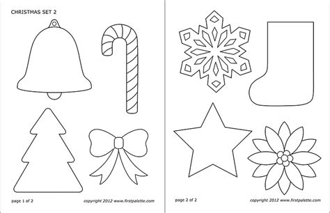 christmas sets  printable templates coloring pages