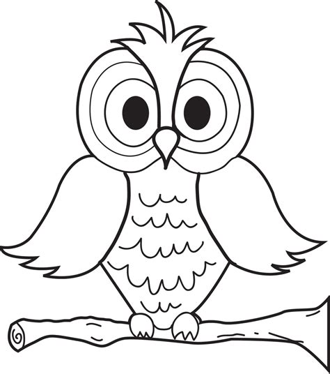 printable cartoon owl coloring page  kids supplyme
