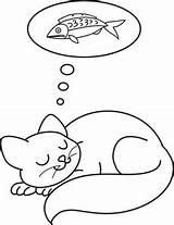 Cat Clipart Sleeping Coloring Pages Clip Sleep Cute Animal Line Drawing Resting Sheet Cliparts Clipground Getdrawings Library sketch template