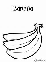 Banana Coloring Pages Clipart Bananas Color Kids Fruits Print Abc Comments Popular Getdrawings Library Coloringhome sketch template