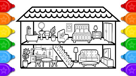 coloring house colouring page learn colors coloring  drawing