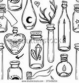 Potions Seamless Flasks Flacons Superiordrawing sketch template