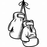 Boxing Gloves Drawing Line Boxer Getdrawings sketch template