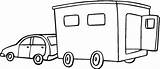Trailer Coloring Pages Camper Truck Horse Wheel Color Online sketch template