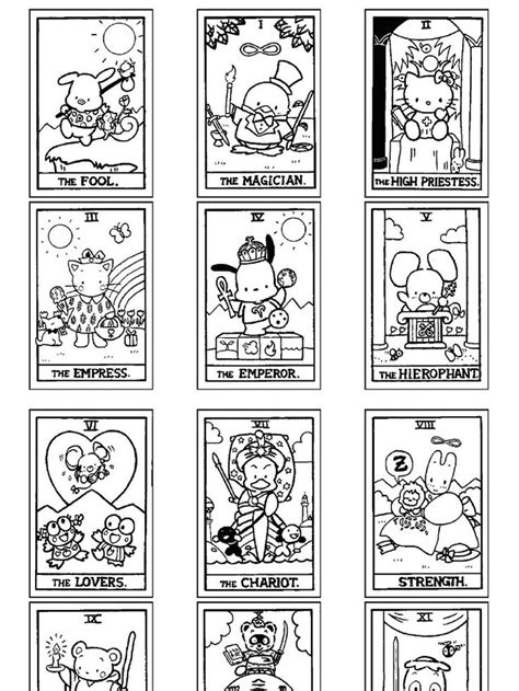 kitty tarot coloring book   kitty colouring pages