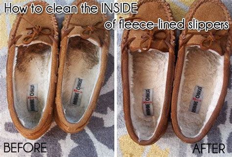 cleaning    fleece lined shoes  slippers clean shoes