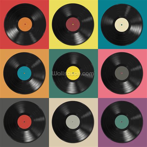 colourful vinyl records wallpaper wallsauce uk