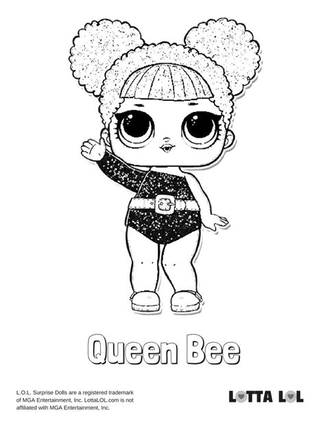 queen bee glitter coloring page lotta lol bee coloring pages unicorn