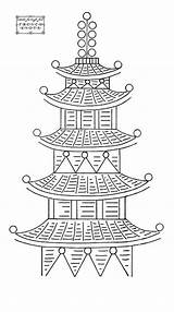 Pagoda Outline Flickr sketch template