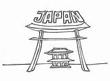 Temple Coloring Japan sketch template