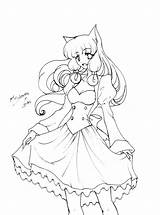 Anime Pages Neko Coloring Girl Sheets Template Cat Getcolorings Shinta Printable Color Deviantart sketch template