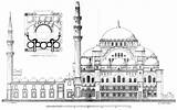 Mosque Suleymaniye Drawing Architecture Architectural Drawings Istanbul Islamic Plan Sultan Sketch Ahmed Elevation Süleymaniye Blue Ahmet Modlar Hagia Sophia sketch template