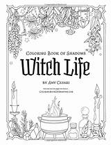 Amazon Coloring Shadows Book Amy Cesari Tricot Crochet Depuis Enregistrée Witch Et Life sketch template