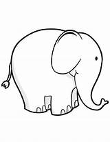 Elephant Cliparts Outline Simple Coloring Pages Print Cute sketch template