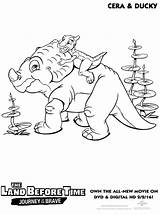 Coloring Pages Time Land Before Ducky Cera Sweeps4bloggers Dinosaur sketch template