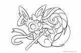 Sylveon Coloring Pages Pokemon Eevee Evolutions Cute Printable Tsaoshin Lines Kids Clipart Color Print Deviantart Easy Drawing sketch template