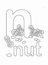 Coloring Pages Printable Nut Alphabet Letter Nuts sketch template