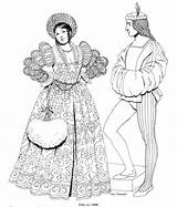 Renaissance Kleidung Ausmalbilder Fashions Coloriage Kleurplaten Tierney Costume Fichier Chevaliers Princesses Vie Dover Téléchargement sketch template