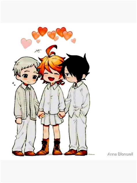 the promised neverland ray emma and norman poster by shindouart