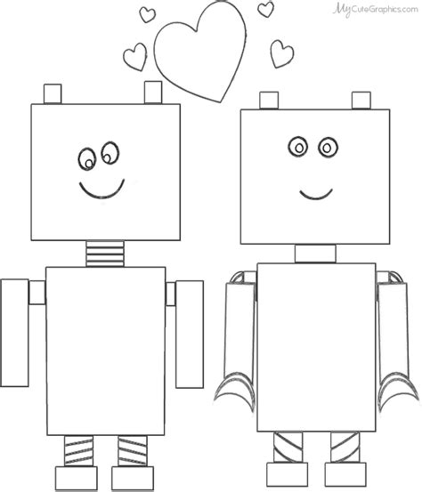 robot valentine coloring pagegif  voor kinderen thema