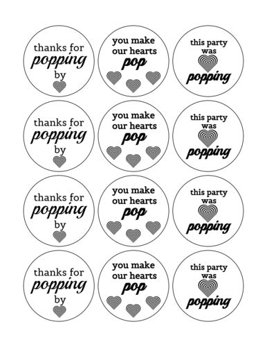 Popcorn Party Favor Label Printables Popcorn Party Favors Popcorn