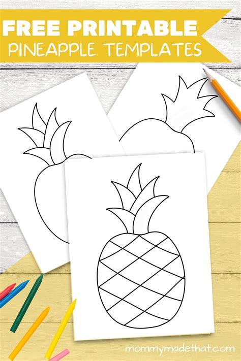 printable pineapple template printable form templates  letter