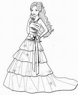 Barbie Coloring Pages Dress Fashion Girls Girl Dresses Drawing Model Little Printable Vintage Beautiful Print Colouring Color Sheets Doll Book sketch template