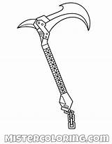 Fortnite Coloring Pickaxe sketch template