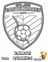 Coloring Soccer Pages Logos Earthquake Drawing Getdrawings Boys sketch template