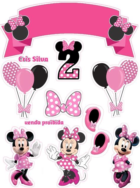 minnie mouse cake topper printables