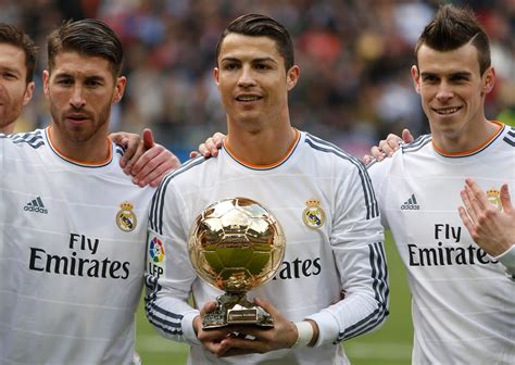 ronaldo given ballon d or trophy scores in real madrid s