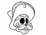 Skull Coloring Mexican Drawing Moustache Dibujo Con Para Calavera Dead Open Halloween Coloringcrew Pages Colorear Caveira Mexicana Emo Colorir Mouse sketch template