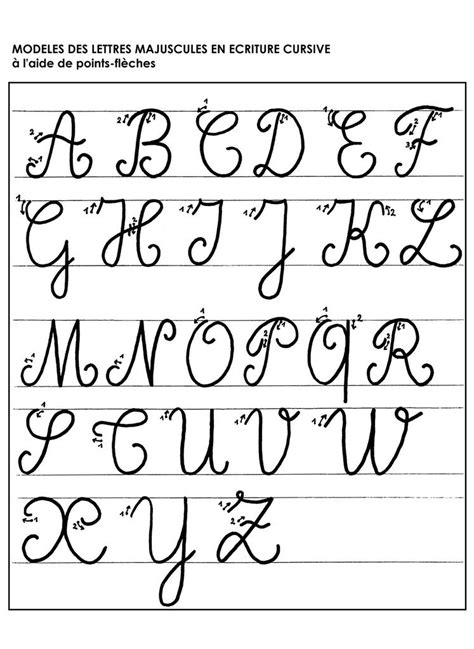 alphabet en majuscule cursive ecole maternelle gellow