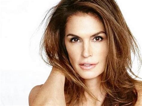cindy crawford poses in a see through dress