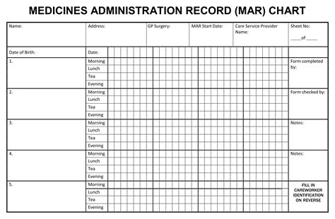printable medication administration record sheet printable templates