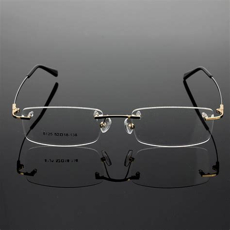 unisex rimless glasses lightest rx optical eyeglasses memory titanium